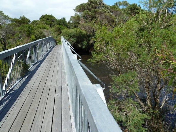 Bridge over Little River on the Bibbulmum  track one minute walk from property