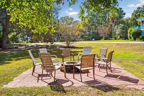 Fire pit with ample seating.