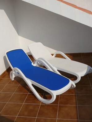 Sun loungers on the terrace