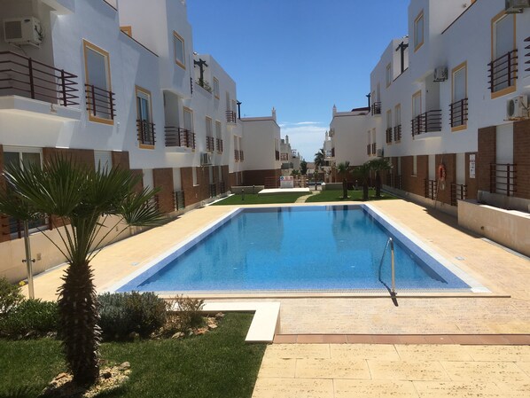 The pool area