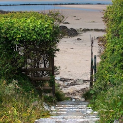 Private steps down to the beach
