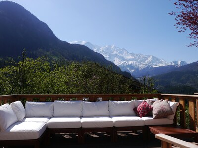 Chalet les Combes - impresionantes vistas del monte Blanc