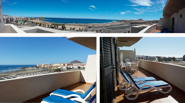 Balcony: uninterrupted panoramic views of the beach and ocean