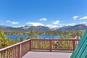 Views from wrap around deck of Columbine Lake & Never Summer Mtn Range.
