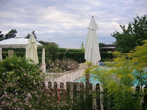 Outdoor banquet area