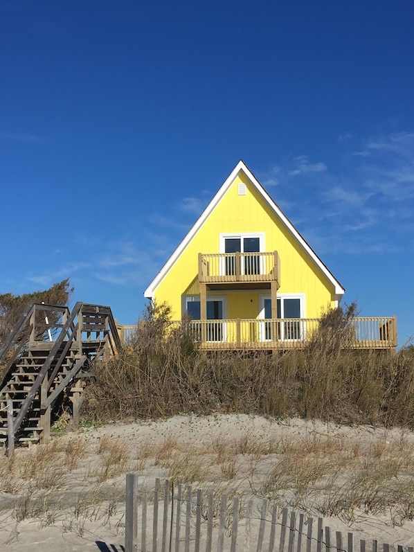 View from the beach side - upstairs balcony off the master bedroom