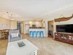 Living Room, Dining Area and Kitchen at 2102 Seacrest