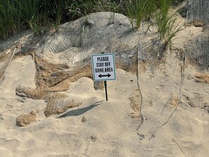 Protected dune area. We ask guests to please stay off bank area and sand bags.