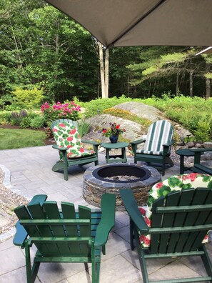 Outdoor seating on front patio.