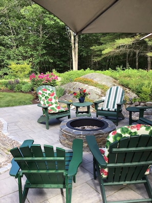 Outdoor seating on front patio.