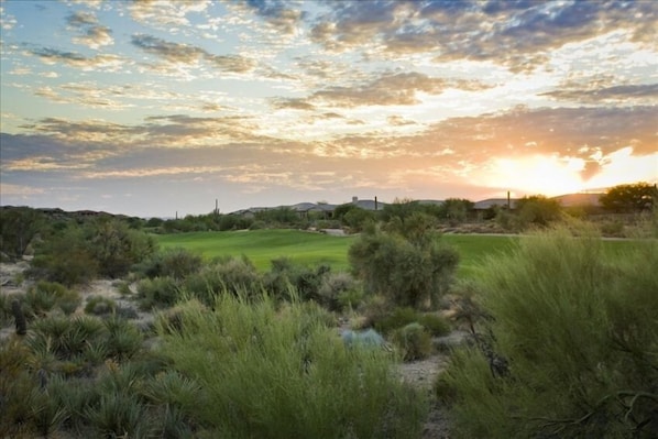 Glorious Golf View of 13th Green.  West Facing = Gorgeous Sunsets!