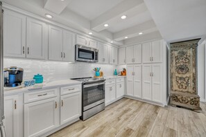 Remodeled kitchen with updated appliances and views of the Gulf of Mexico!