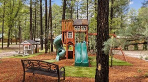This home is very family friendly! The kids will love spending time in this park like backyard.