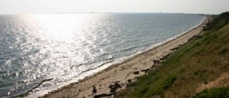 View of private beach on Cape Cod Bay