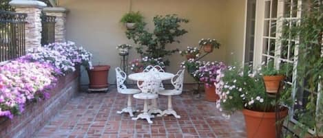 View of the Courtyard at the Front of Our Carmel Vacation Home Rental