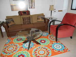 Living Room 55" TV, Sofa, Recliner, 2 lounge chairs