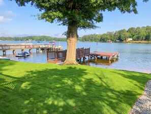 Imagine yourself relaxing on the dock, enjoying a glass of wine.