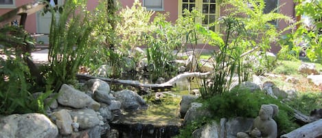 View of unit with babbling stream.