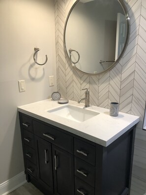 New Vanity in completely remodeled master bathroom