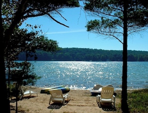 Our private sandy spot on Long Lake