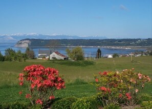 Double Bluff, Useless Bay, Olympic Mountains and West-side shipping lanes