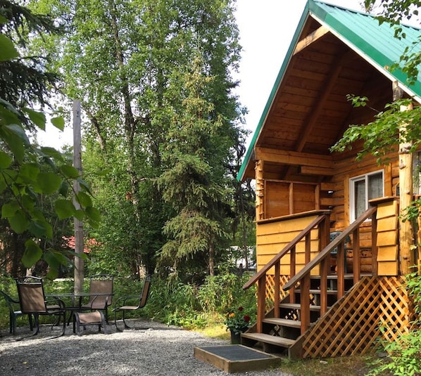 Cabin #2 with outdoor seating.