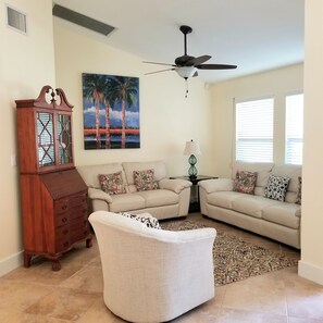 Library area with comfortable seating