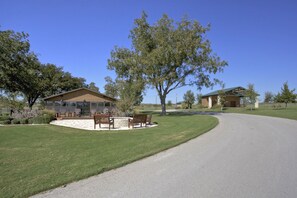 Firepit, Main Lodge and Event Pavilion
