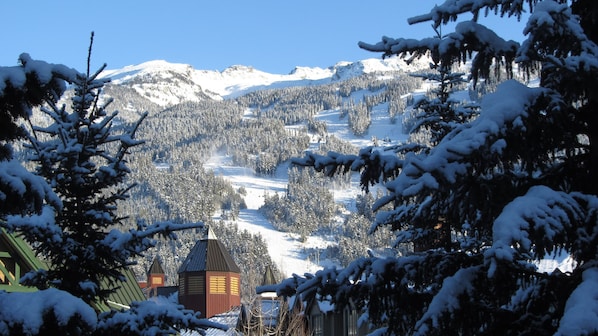 Breathtaking views of Blackcomb Mountain from the master bedroom terrace.