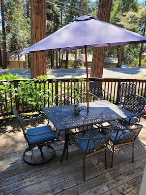 Enjoy a meal on our front deck!