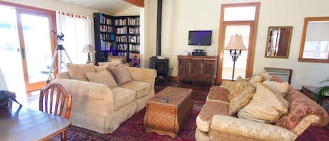 Living Room with Wood Stove