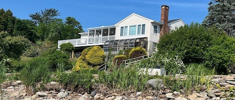 View of the SandBar House from the beach