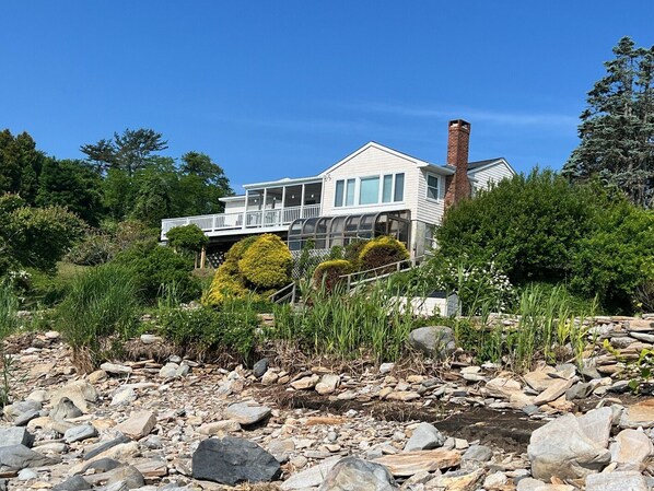 View of the SandBar House from the beach
