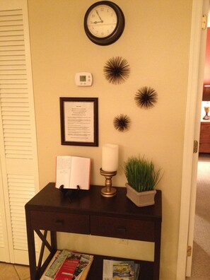 Guest book and unit AC.