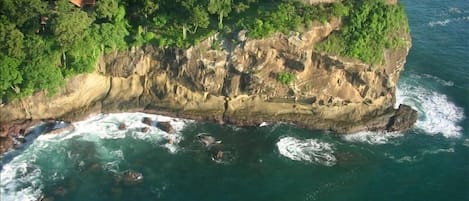 A aerial shot of Redonda Bay with our home on the left