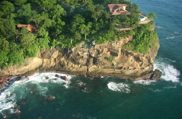 A aerial shot of Redonda Bay with our home on the left
