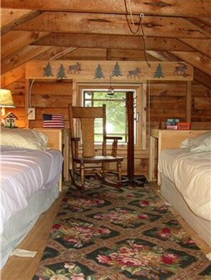 Attic bedroom with single beds