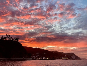 Sunset on Avalon Bay. Casino in the background