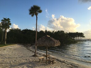Private beach for sunsets.