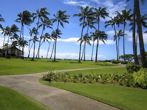 The Great Lawn is just a few steps away from the lanai.