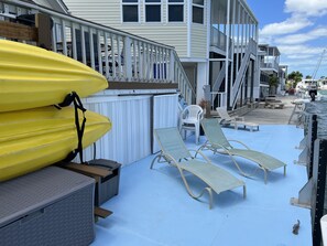Kayaks and a great place to chill or fish