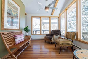 Cozy nook for reading.  Views to foothills.