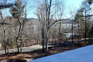 Fall balcony view of Pleasant Lake