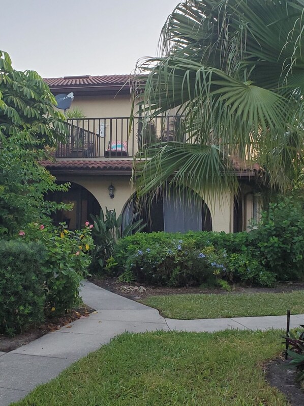 Walkway from parking, to your place.