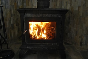 Wood Stove. Fires only allowed November-April.