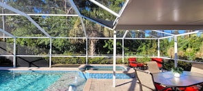 The perfect Florida vacation begins poolside on the lanai. 

