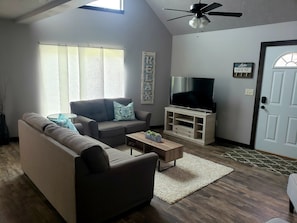 living room with smart tv