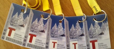 Five ski passes transferable between members in your party. 