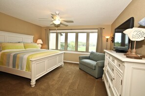 MBR has wall to wall windows overlooking lake and golf course