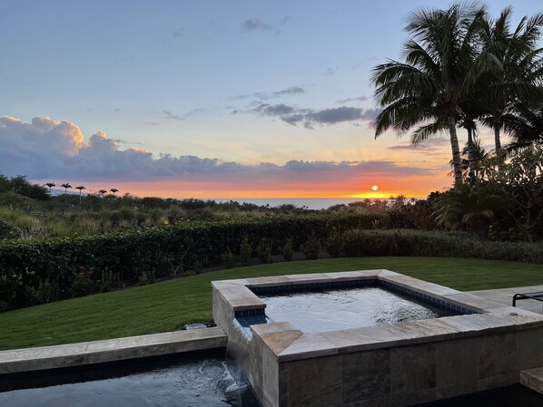 Coastal warm and glowing sunsets enhance the evening's spa experience 